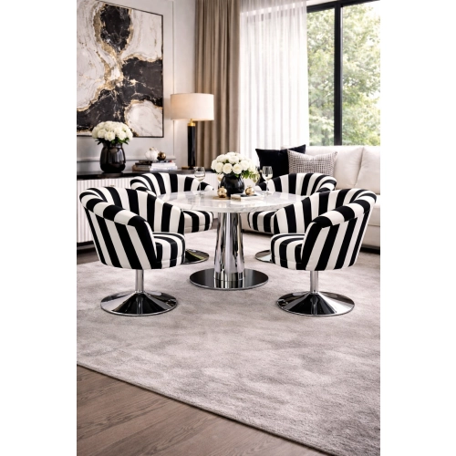 Fotel Muszelka Glamour Classic Pasy LUX-1